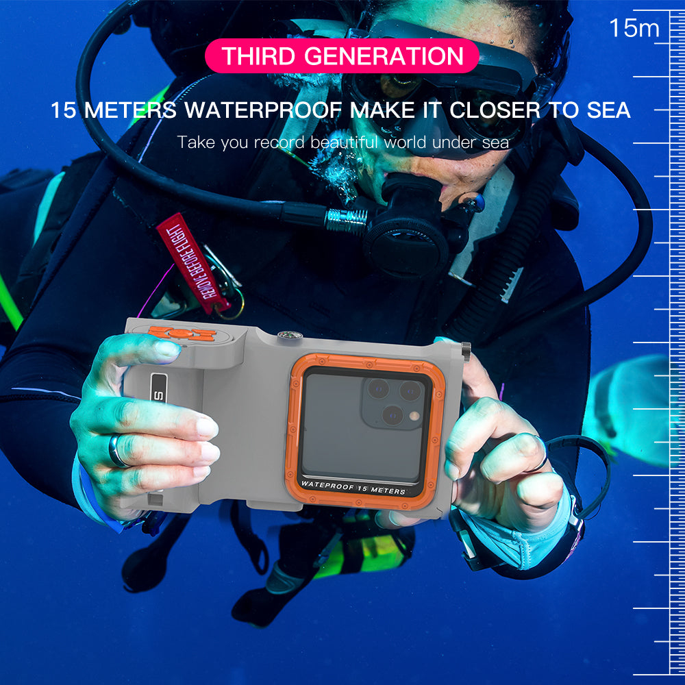 SHELLBOX 15M IPX8 Waterproof Case for iPhone 14 Pro Max 13 Pro Max X XR XS Max Underwater Phone Cover with Bluetooth Camera Module SHELLBOX 15M IPX8 Waterproof Case for iPhone 14 Pro Max 13 Pro Max X XR XS Max Underwater Phone Cover with Bluetooth Camera Module